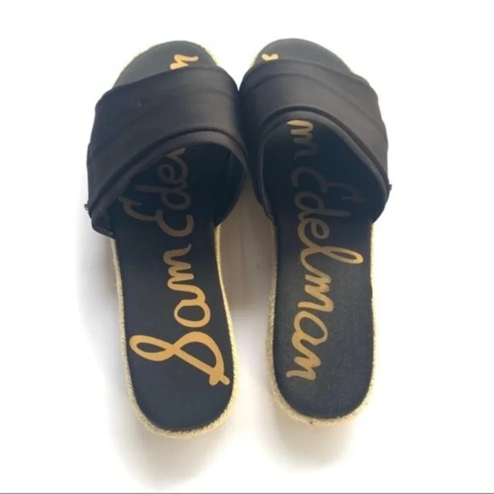 SAM EDELMAN shoes womens  Lars black satin espadrilles size 10
